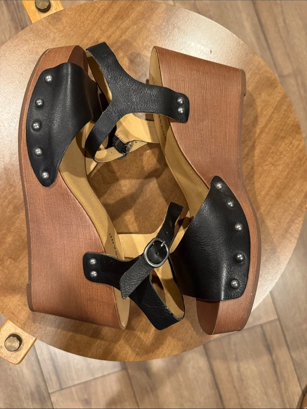 Lucky Brand Black Platform Ankle-Strap Sandals